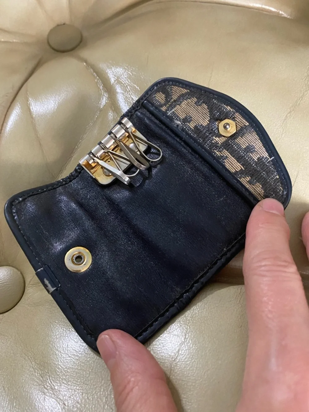 Vintage Dior Key Case Wallet Mini Trotter Logo Fair condition